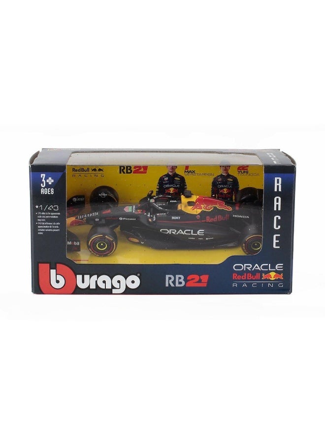 Bburago Race F1 2025 Oracle Red Bull Racing F1 RB21 #1 Max Verstappen Die-cast Car (1:43, Black/Red/Yellow) - Image 1
